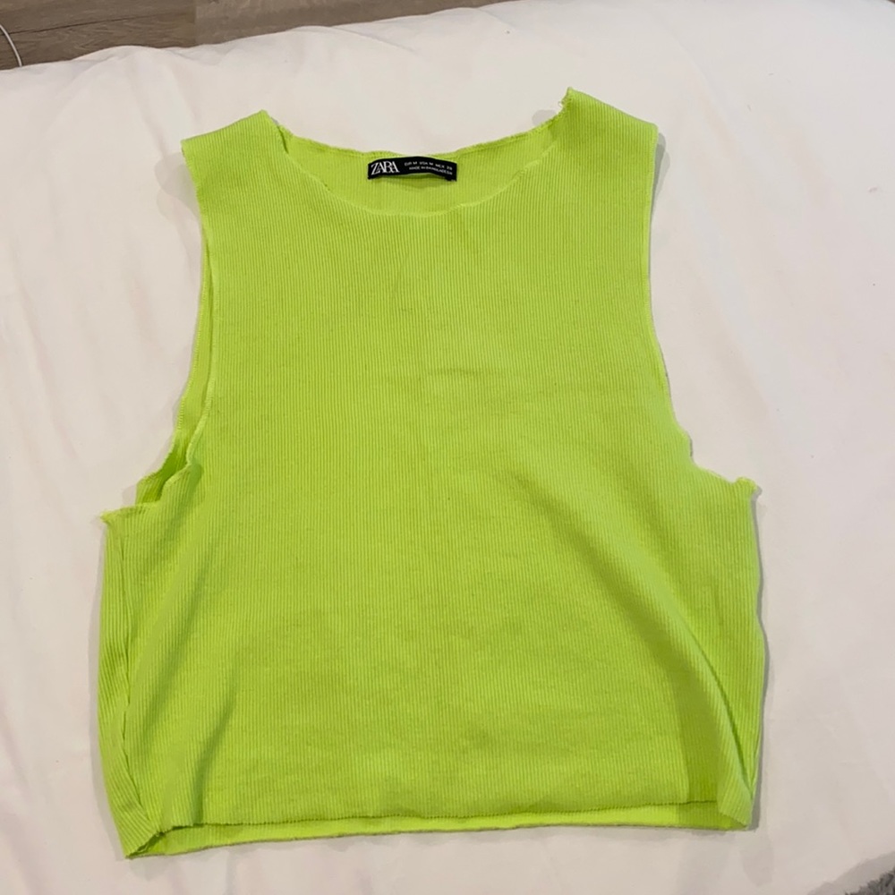 Zara cropped lime  tank top